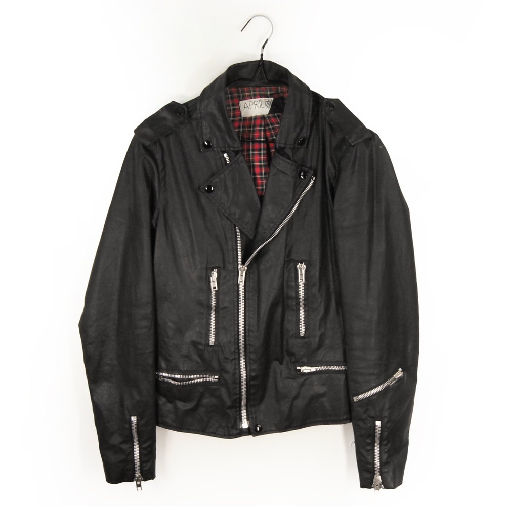 APRIL 77 Decontrol Kennedy Motorcycle Biker Black Jacket